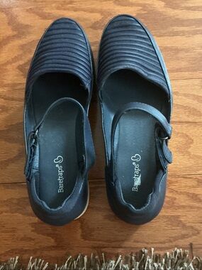 BareTraps Black Ribbed Mary Jane Flats with Strap